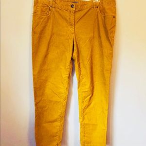 Lands' End Yellow Corduroy Pants Fit 1 Sz 14
